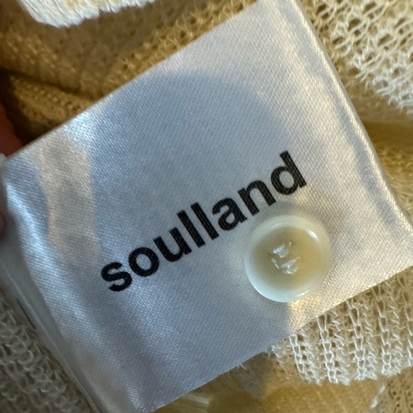 Soulland Kiki Rib Knit Polo Sweater Off White XS | Flared Sleeve Knit Jumper - Picture 8 of 11